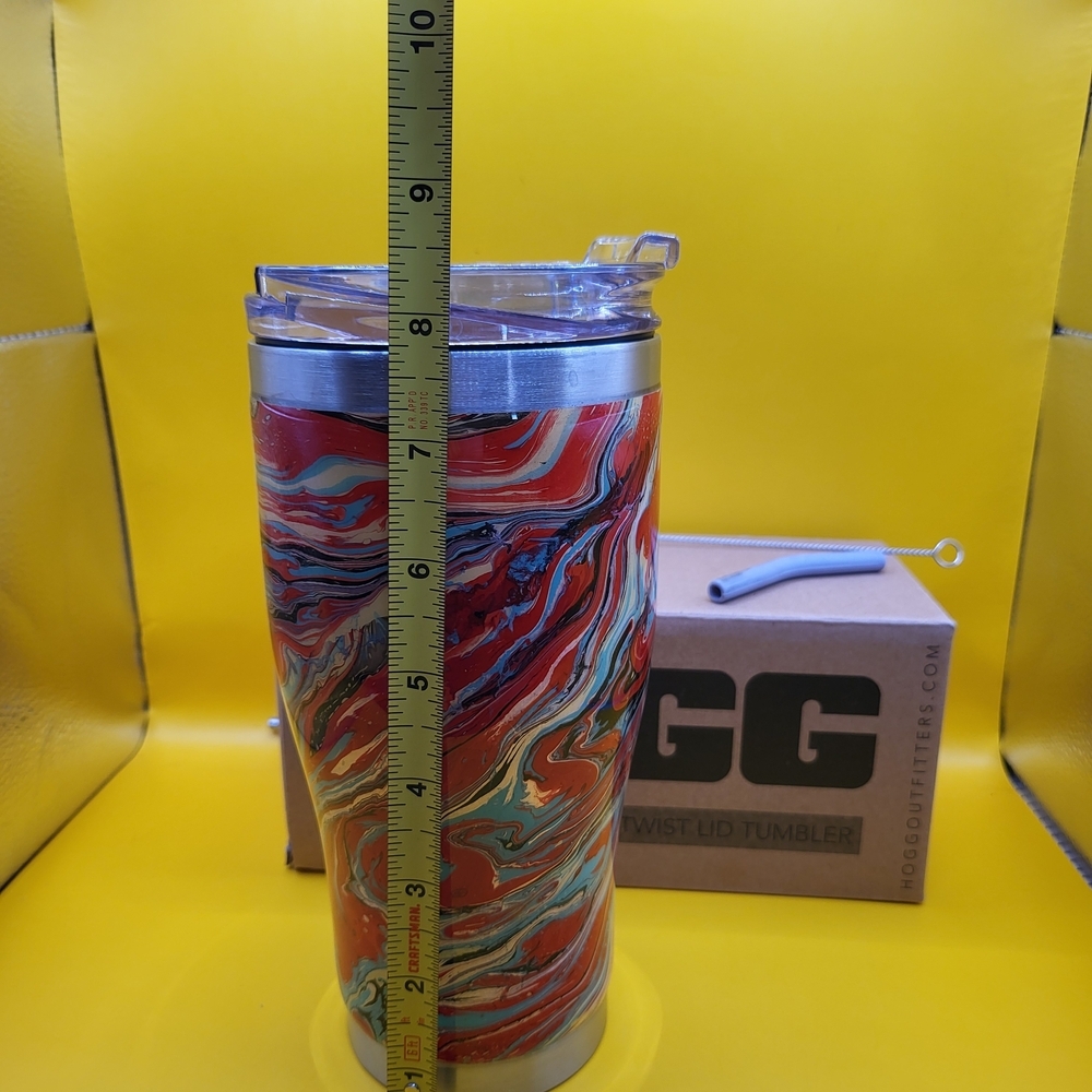 Hogg Outfitters 30 oz Stainless Steel Insulated Tumbler w Straw, Cleaner - Picture 4 of 4